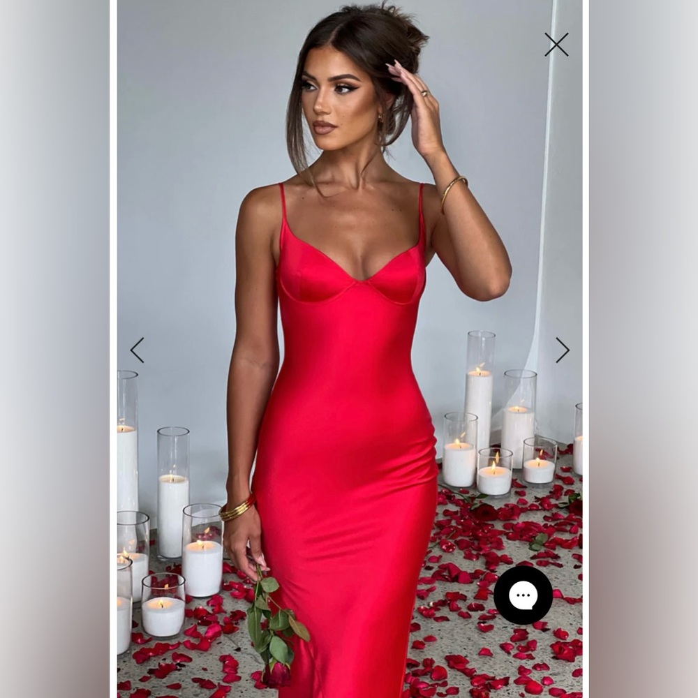 ATHENA RED STRAPY EVENING GOWN - RED - EUC S - BABYBOO - Picture 3 of 14